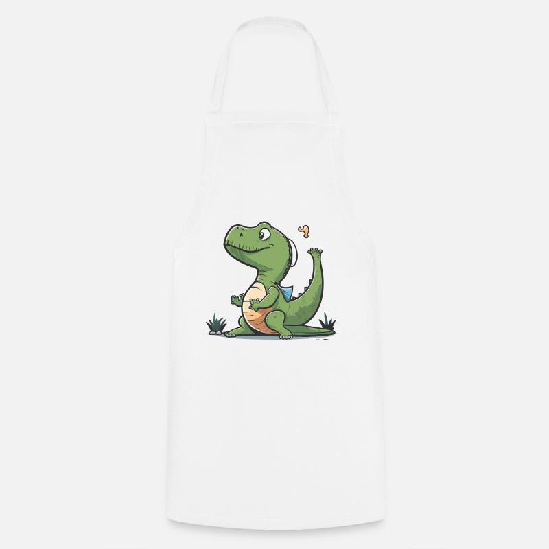 Flexibler T-Rex - Kochschürze - Weiß