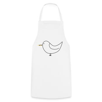 Möwe mit Pommes - Kochschürze - Weiß - Vorne - AI Model Male 185 dark (185cm)