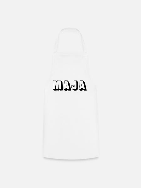 Name - Maja - Kochschürze - Weiß