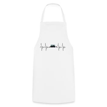 Snow Groomer Heartbeat Completed Transport Black - Cooking Apron - white - Front - AI Model Male 185 dark (185cm)