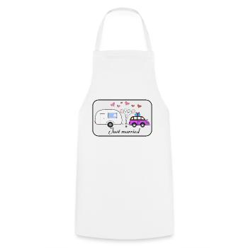 Just married - Cooking Apron - white - Front - AI Model Male 185 dark (185cm)