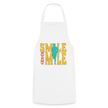 Souriez tous les kilomètres 5 - Tablier de cuisine - blanc - Devant - AI Model Male 185 dark (185cm)