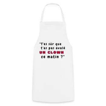 T-shirt Le chat clown - Tablier de cuisine - blanc - Devant - AI Model Male 185 dark (185cm)