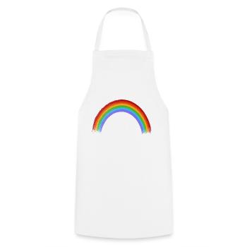 Gay Pride rainbow - Cooking Apron - white - Front - AI Model Male 185 dark (185cm)