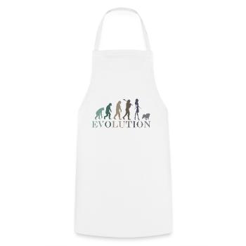 Evolution Carlin Femme Rétro Minimalisme - Tablier de cuisine - blanc - Devant - AI Model Male 185 dark (185cm)
