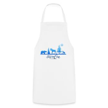 Suède Suède Viking Nordique Scandinavie Solstice d’été - Tablier de cuisine - blanc - Devant - AI Model Male 185 dark (185cm)