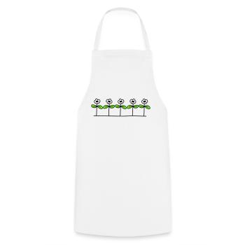 Five Pretty Daisies 5 Flowers Decorative Row - Cooking Apron - white - Front - AI Model Male 185 dark (185cm)