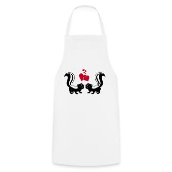 Skunks in Love - Cooking Apron - white - Front - AI Model Male 185 dark (185cm)