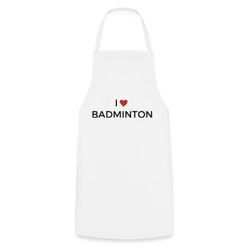 I Love Badminton - T Shirt - Cooking Apron - white - Front - AI Model Male 185 dark (185cm)