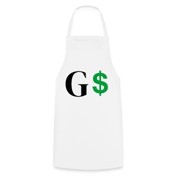 Letter g dollar - Cooking Apron - white - Front - AI Model Male 185 dark (185cm)