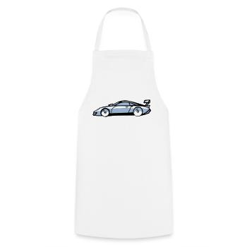 Sports Car - Cooking Apron - white - Front - AI Model Male 185 dark (185cm)
