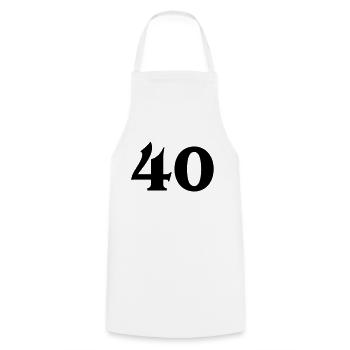 Zahl 40 - Cooking Apron - white - Front - AI Model Male 185 dark (185cm)