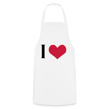 I LOVE - Tablier de cuisine - blanc - Devant - AI Model Male 185 dark (185cm)