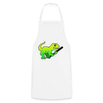 sports-dinos baseball (DDP) - Kochschürze - Weiß - Vorne - AI Model Male 185 dark (185cm)