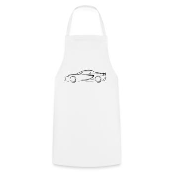 Lotus Elise Silhouette - Kochschürze - Weiß - Vorne - AI Model Male 185 dark (185cm)
