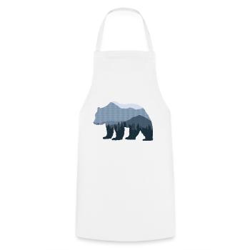 Forest Bear - Cooking Apron - white - Front - AI Model Male 185 dark (185cm)