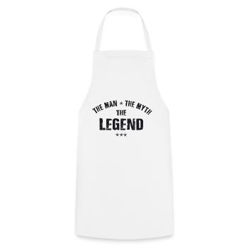 The Man The Myth The Legend - Cooking Apron - white - Front - AI Model Male 185 dark (185cm)