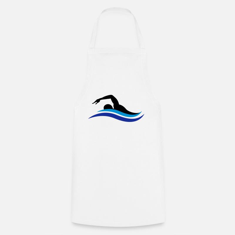 swimmer - Cooking Apron - white