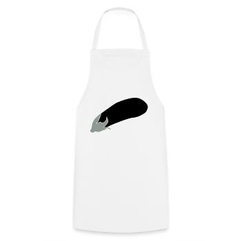 aubergine - Tablier de cuisine - blanc - Devant - AI Model Male 185 dark (185cm)