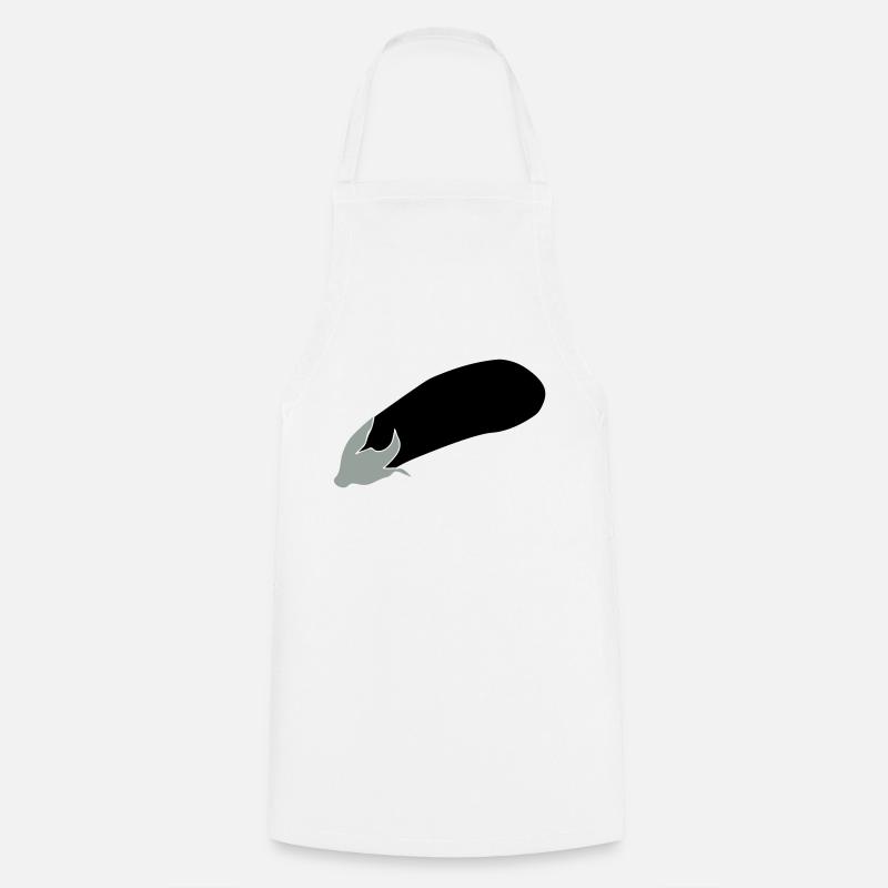 aubergine - Tablier de cuisine - blanc