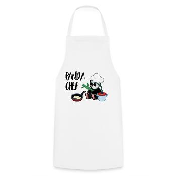 Panda Koch - Tablier de cuisine - blanc - Devant - AI Model Male 185 dark (185cm)