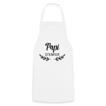 Papi d'enfer - Tablier de cuisine - blanc - Devant - AI Model Male 185 dark (185cm)