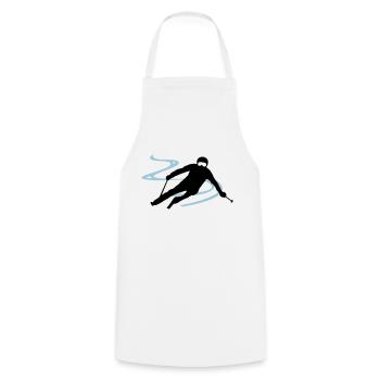 Sport - Skifahrer - Kochschürze - Weiß - Vorne - AI Model Male 185 dark (185cm)