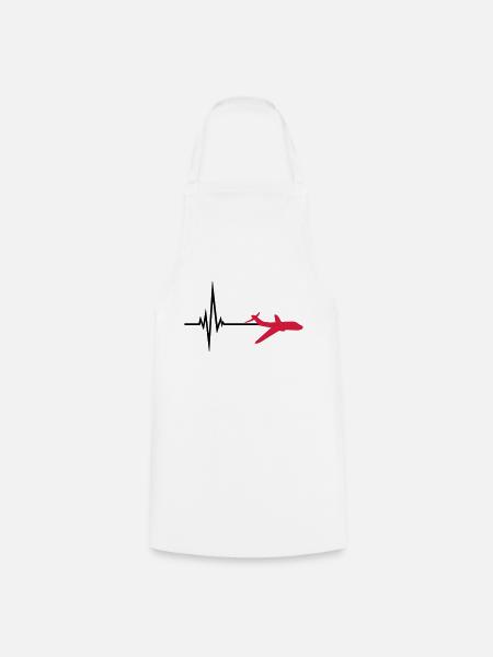 logo impulsion fréquence battement de coeur ligne - Tablier de cuisine - blanc