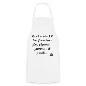 Tontons Flingueurs J'dynamite J'disperse J'ventile - Tablier de cuisine - blanc - Devant - AI Model Male 185 dark (185cm)