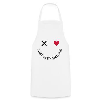 smile - Cooking Apron - white - Front - AI Model Male 185 dark (185cm)