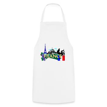 La France - Tablier de cuisine - blanc - Devant - AI Model Male 185 dark (185cm)