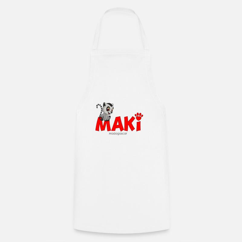 Maki from Madagascar - Cooking Apron - white