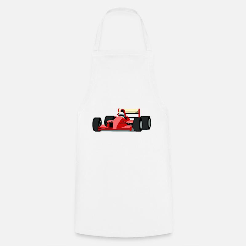 Voiture de course 1 - Tablier de cuisine - blanc