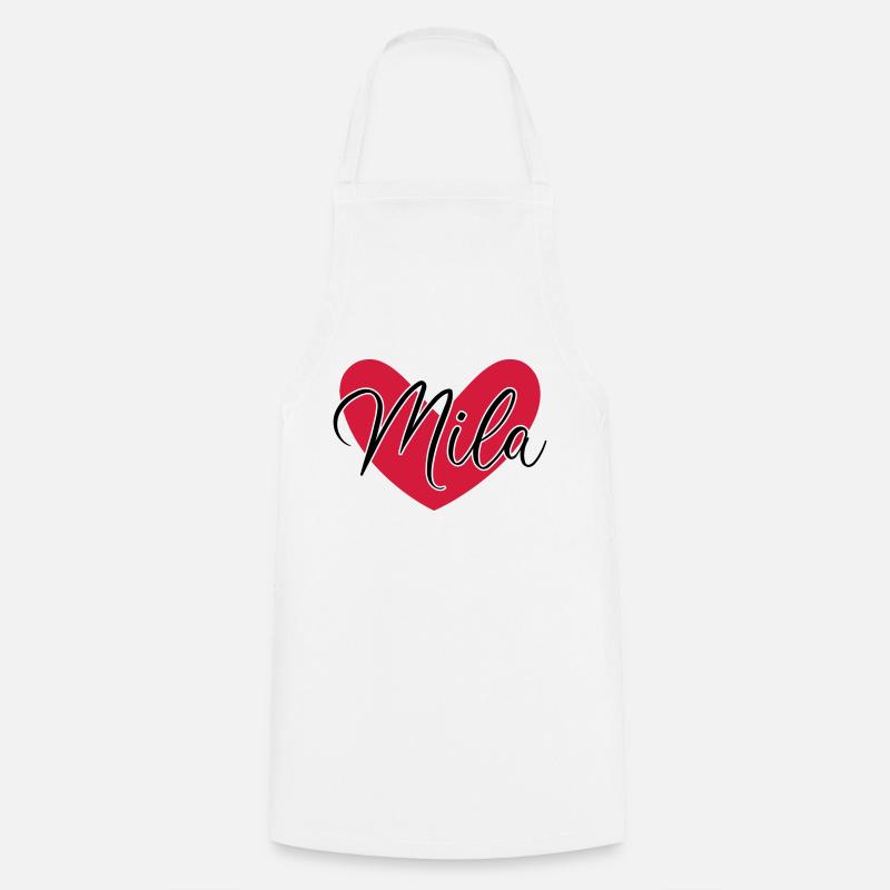 Mila nom prénom - Tablier de cuisine - blanc