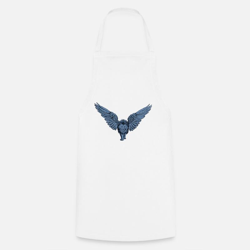 Bleu lion - Tablier de cuisine - blanc