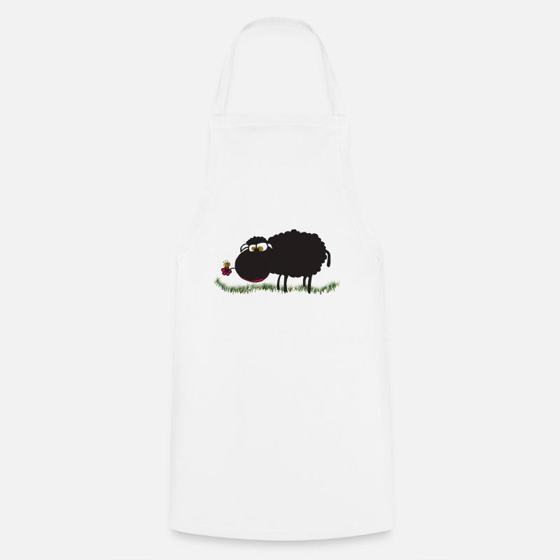 Mouton noir - Tablier de cuisine - blanc