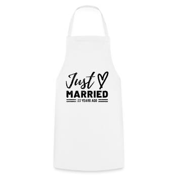 Drôle de sort pour les 20 ans de mariage - Tablier de cuisine - blanc - Devant - AI Model Male 185 dark (185cm)