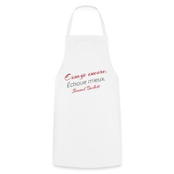 citation de Samuel Beckett - Tablier de cuisine - blanc - Devant - AI Model Male 185 dark (185cm)
