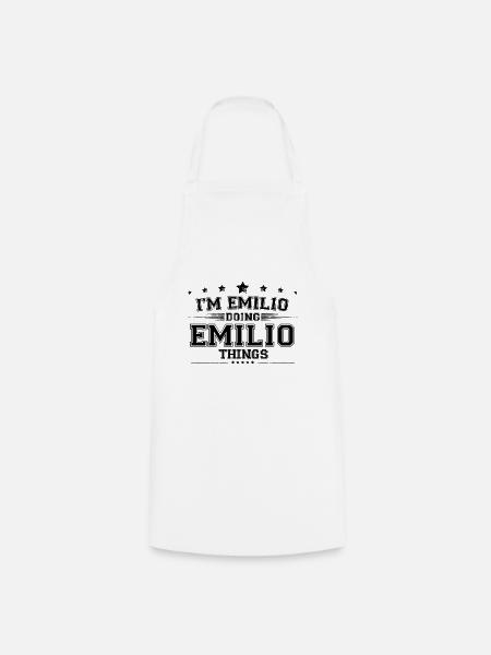 Ich bin Emilio, der Emilio-Dinge macht - Kochschürze - Weiß