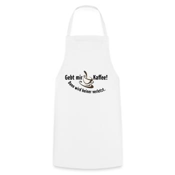 Kaffee Koffein Frühstück früher Vogel Morgen Latte - Kochschürze - Weiß - Vorne - AI Model Male 185 dark (185cm)