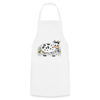 Cow - Cooking Apron - white - Front - AI Model Male 185 dark (185cm)