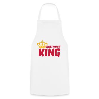 Boss Birthday King Logo - Kochschürze - Weiß - Vorne - AI Model Male 185 dark (185cm)