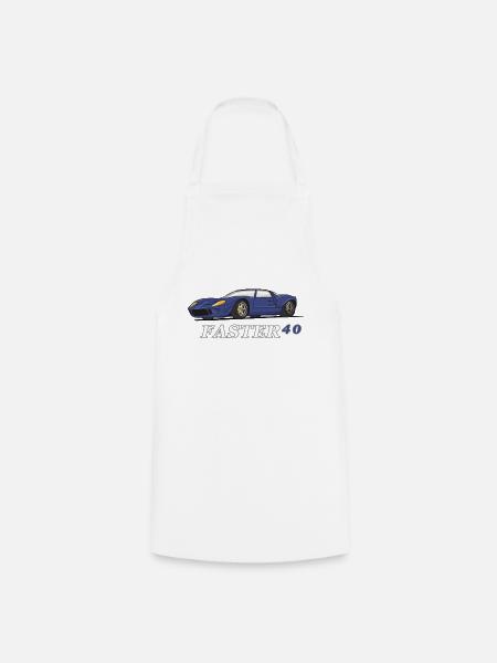 Rennwagen - Kochschürze - Weiß