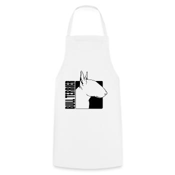 Bull Terrier Profil Hunde Hund Wilsigns - Kochschürze - Weiß - Vorne - AI Model Male 185 dark (185cm)