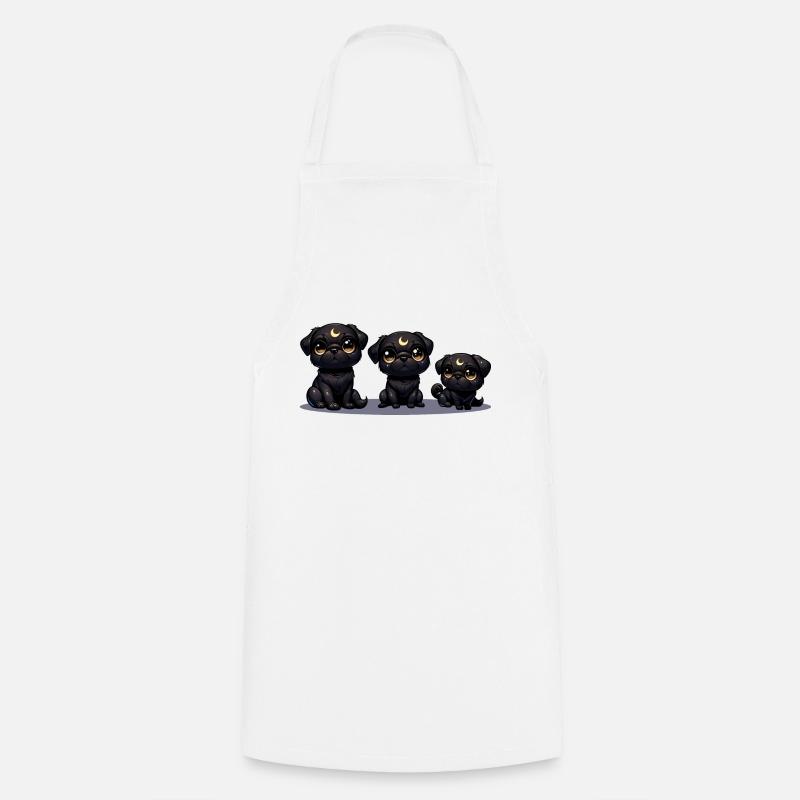 Chiots de nuit au clair de lune - Tablier de cuisine - blanc