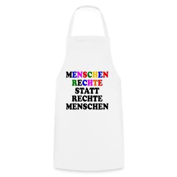 menschenrechte statt rechte menschen - Kochschürze - Weiß - Vorne - AI Model Male 185 dark (185cm)