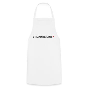 "ET Maintenant" - and now? - Cooking Apron - white - Front - AI Model Male 185 dark (185cm)
