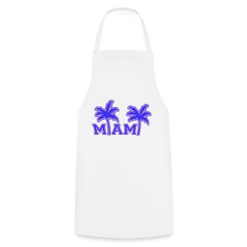 Miami Beach États-Unis Palm Tree Beach Sun America Voyage - Tablier de cuisine - blanc - Devant - AI Model Male 185 dark (185cm)