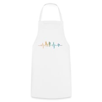 Battement de coeur rétro famille - Tablier de cuisine - blanc - Devant - AI Model Male 185 dark (185cm)