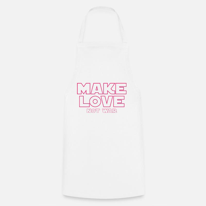 MAKE LOVE NOT WAR - Cooking Apron - white